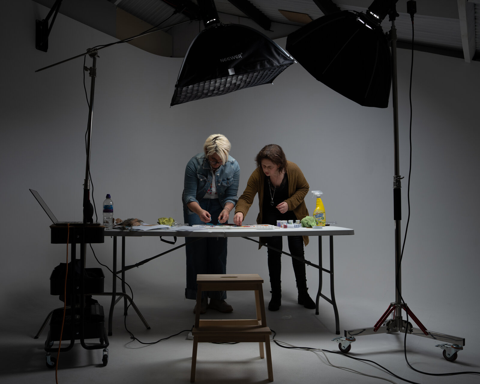Natalie directing a product photo shoot