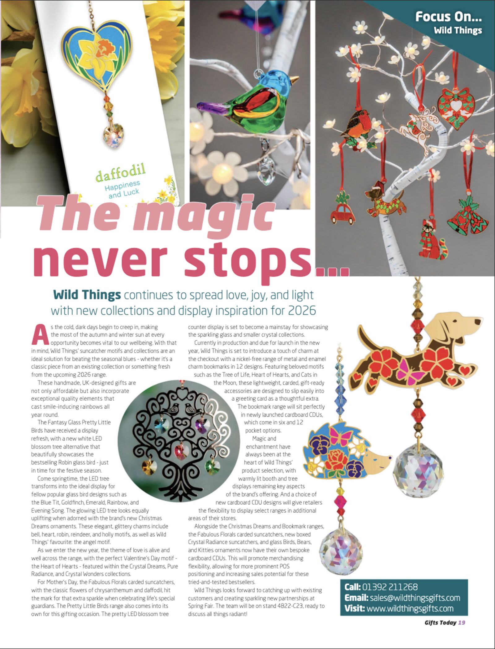 Wild Things Gifts feature in Gifts Today magazine