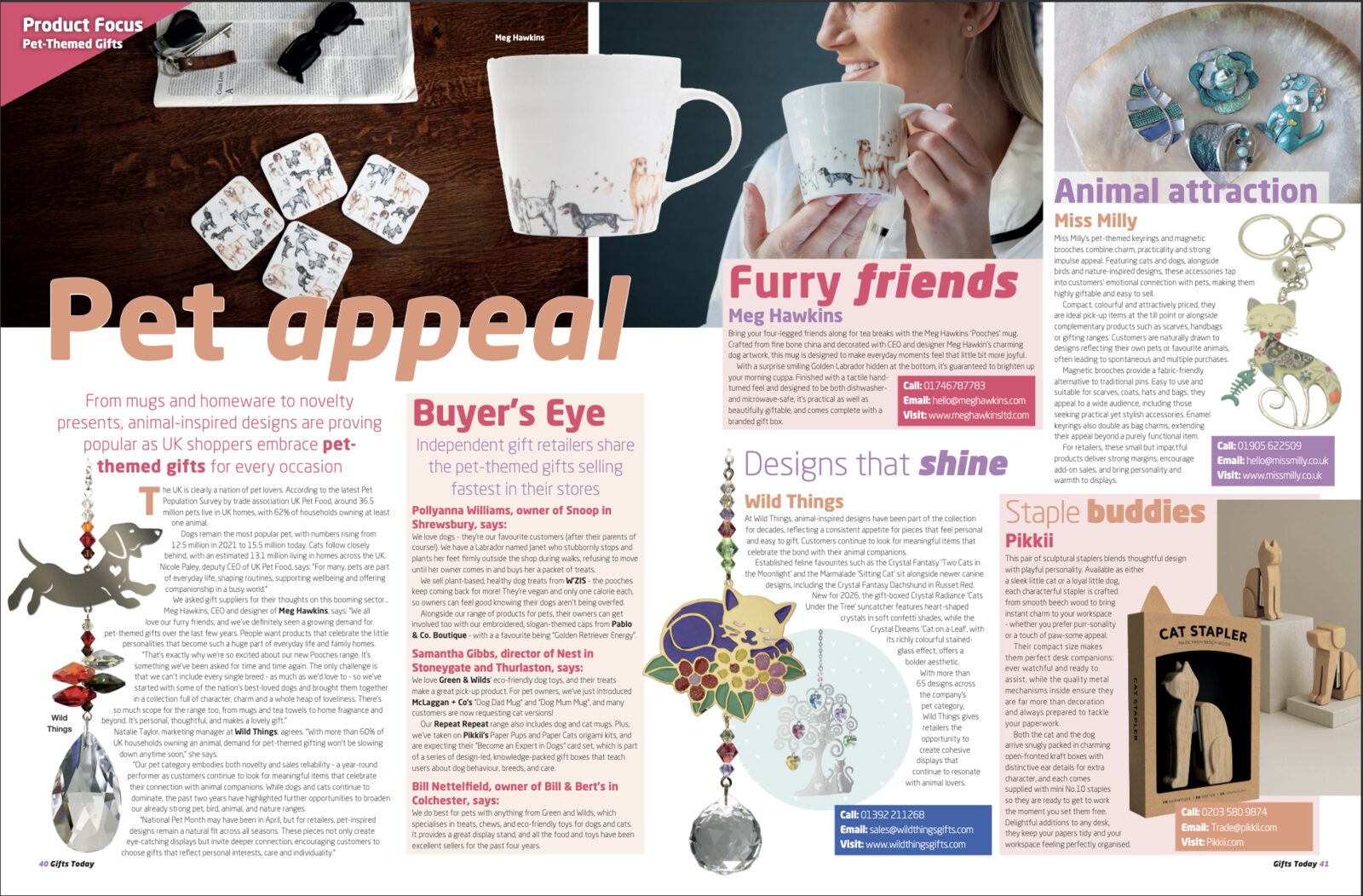 Wild Things Gifts feature in Gifts Today's Pet Appeal round-up
