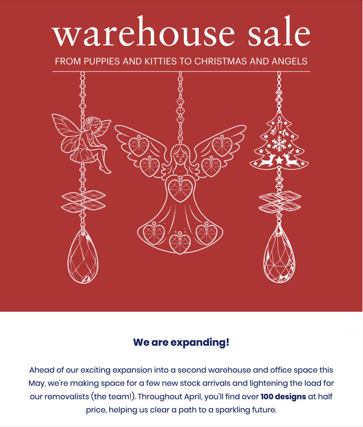 Wild Things Gifts Warehouse Sale email hero graphic
